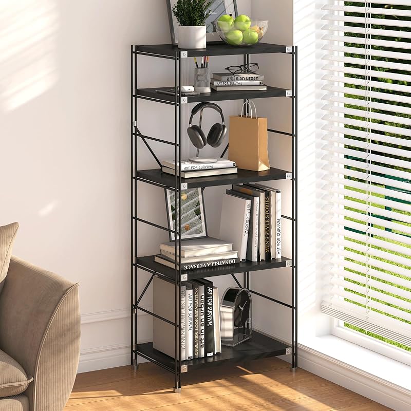5 tier bookshelf 59 inch