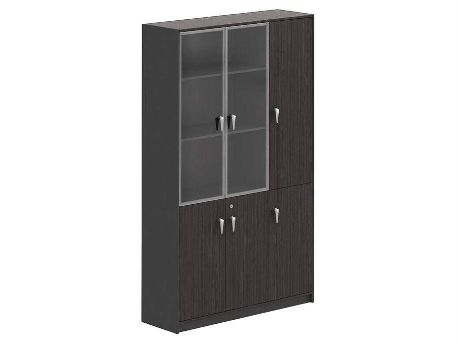 dark glass-door cabinet
