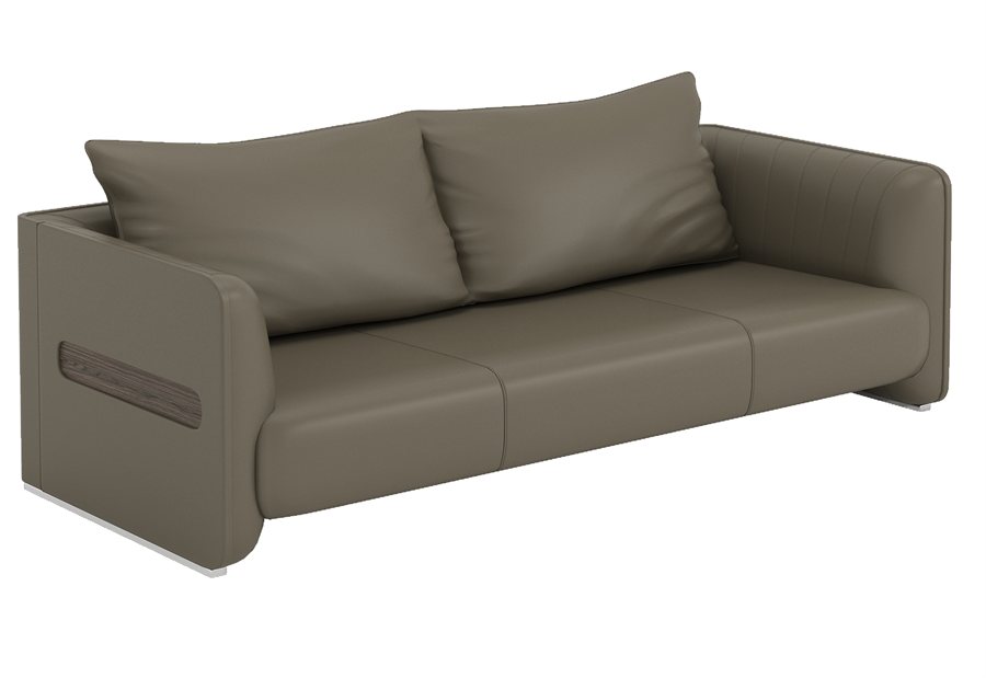 taupe three-seat sofa