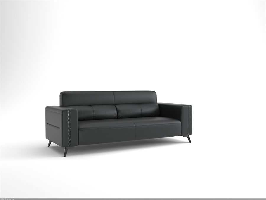 black three-seat sofa