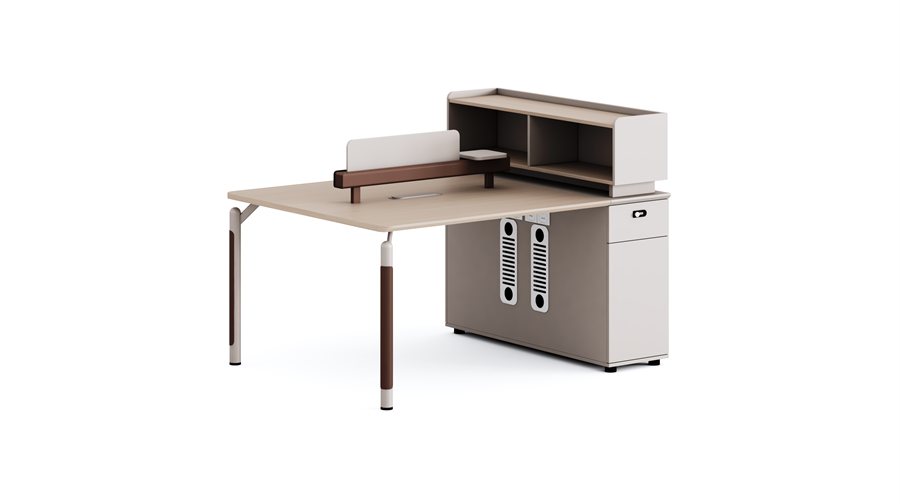 two-person workstation with storage